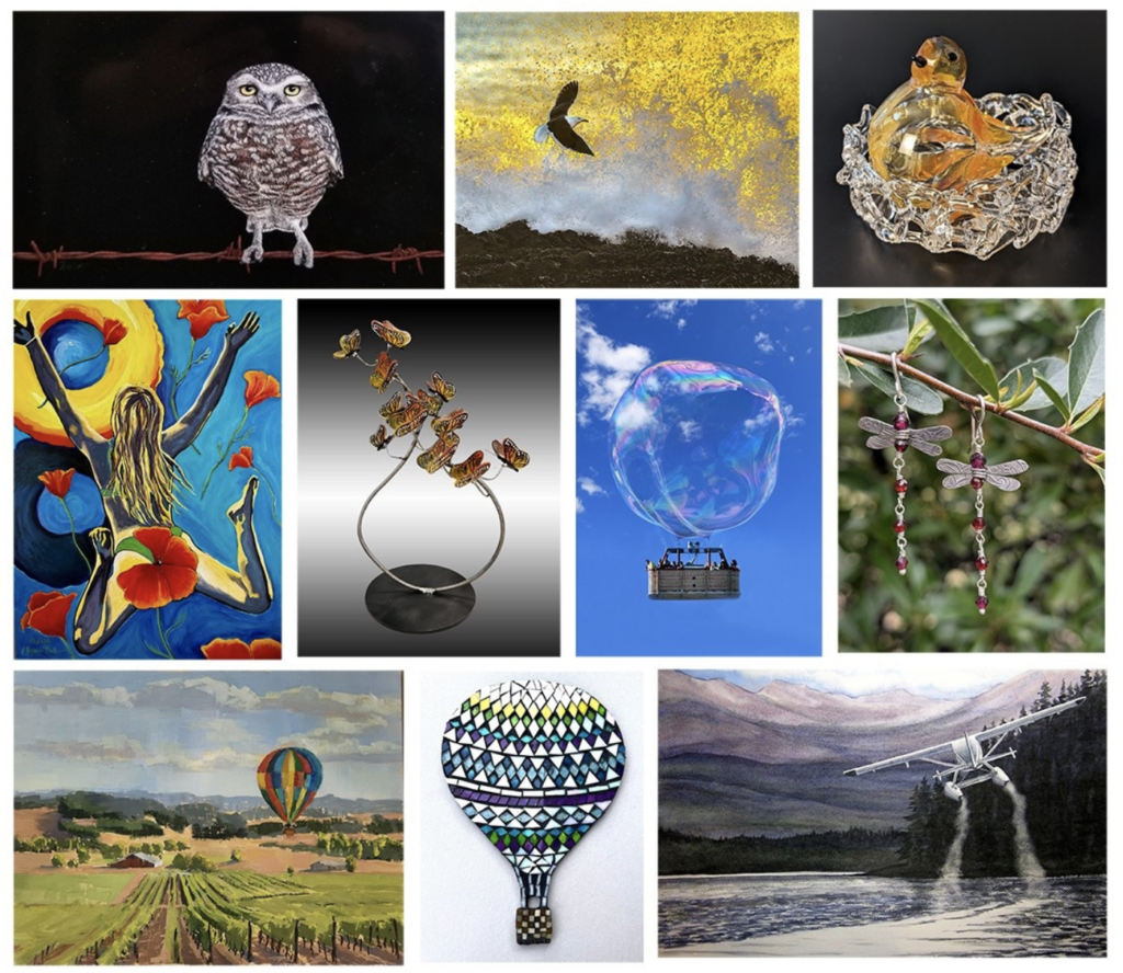 Theme wall for March at Auburn Old Town Gallery, "The Air We Share"